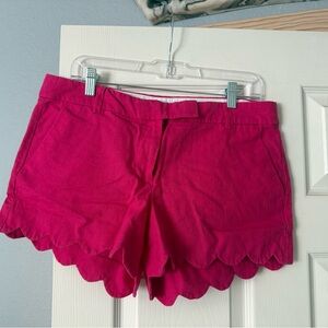 J Crew Pink Scalloped Hem Shorts